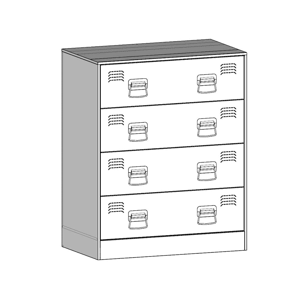 Aparador 67x39x83 cm aço preto