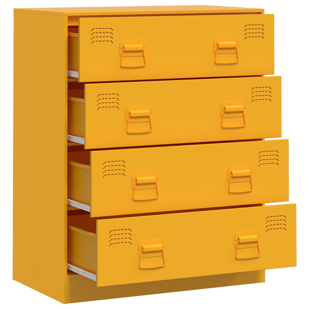 Aparador 67x39x83 cm aço amarelo mostarda