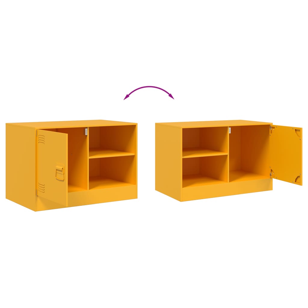 Móvel de TV 67x39x44 cm aço amarelo mostarda