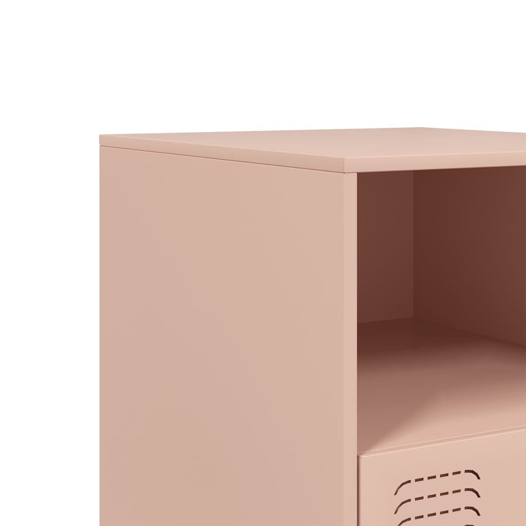 Mesa de cabeceira 34,5x39x44 cm aço rosa