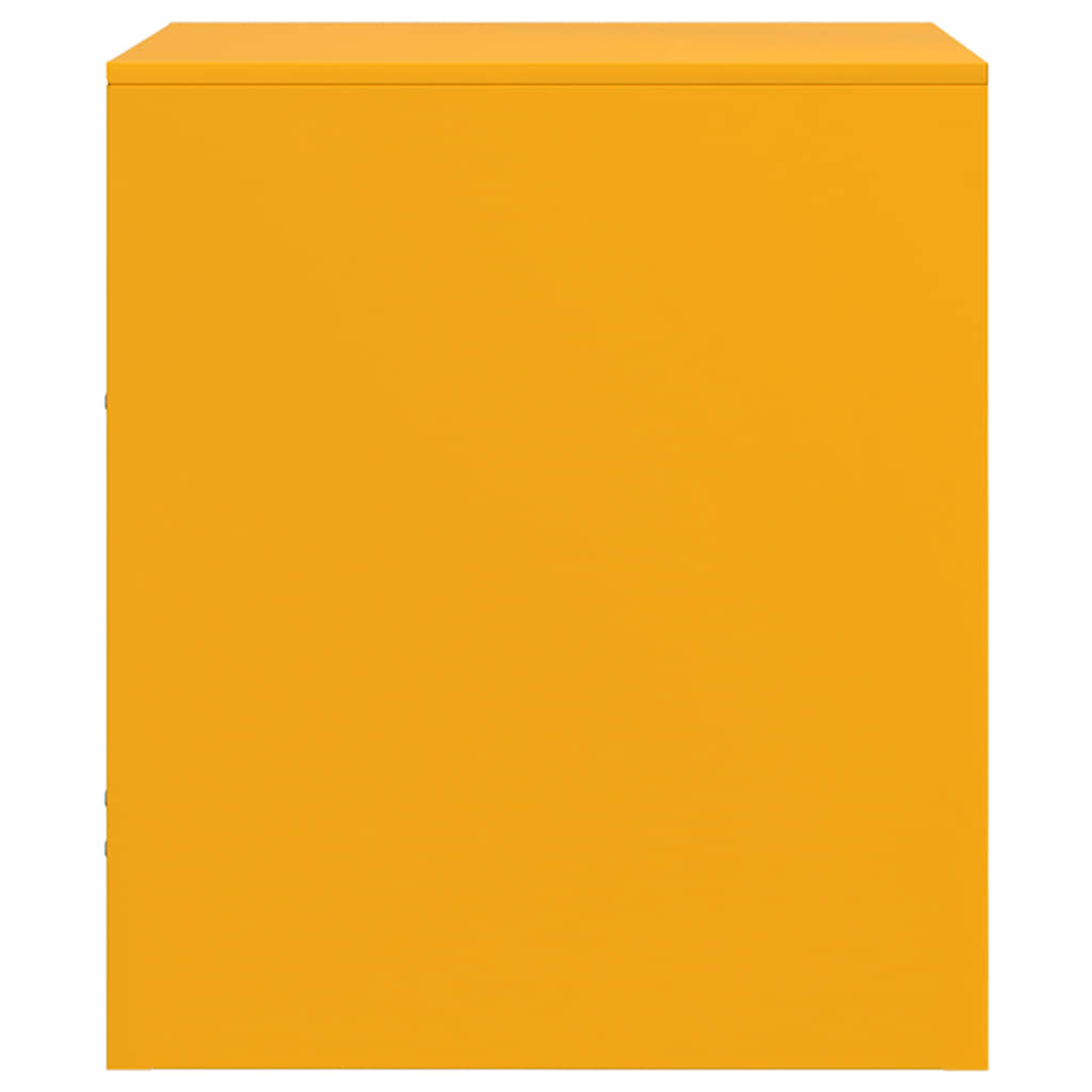 Mesas de cabeceira 2 pcs 34,5x39x44 cm aço amarelo mostarda