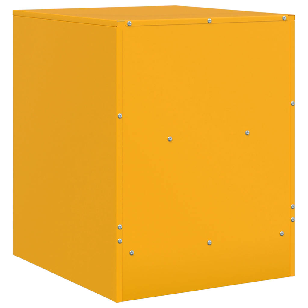 Mesas de cabeceira 2 pcs 34,5x39x44 cm aço amarelo mostarda