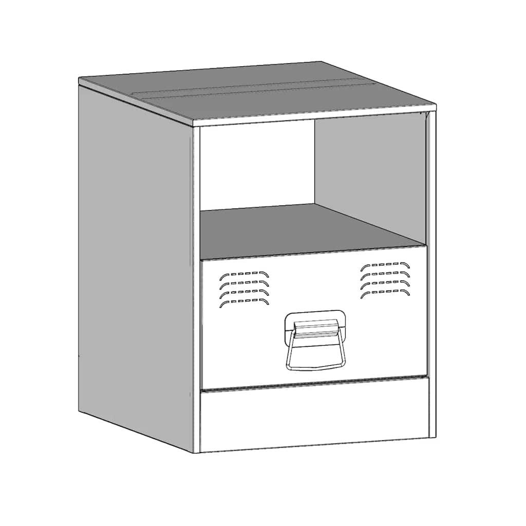 Mesa de cabeceira 34,5x39x44 cm aço branco