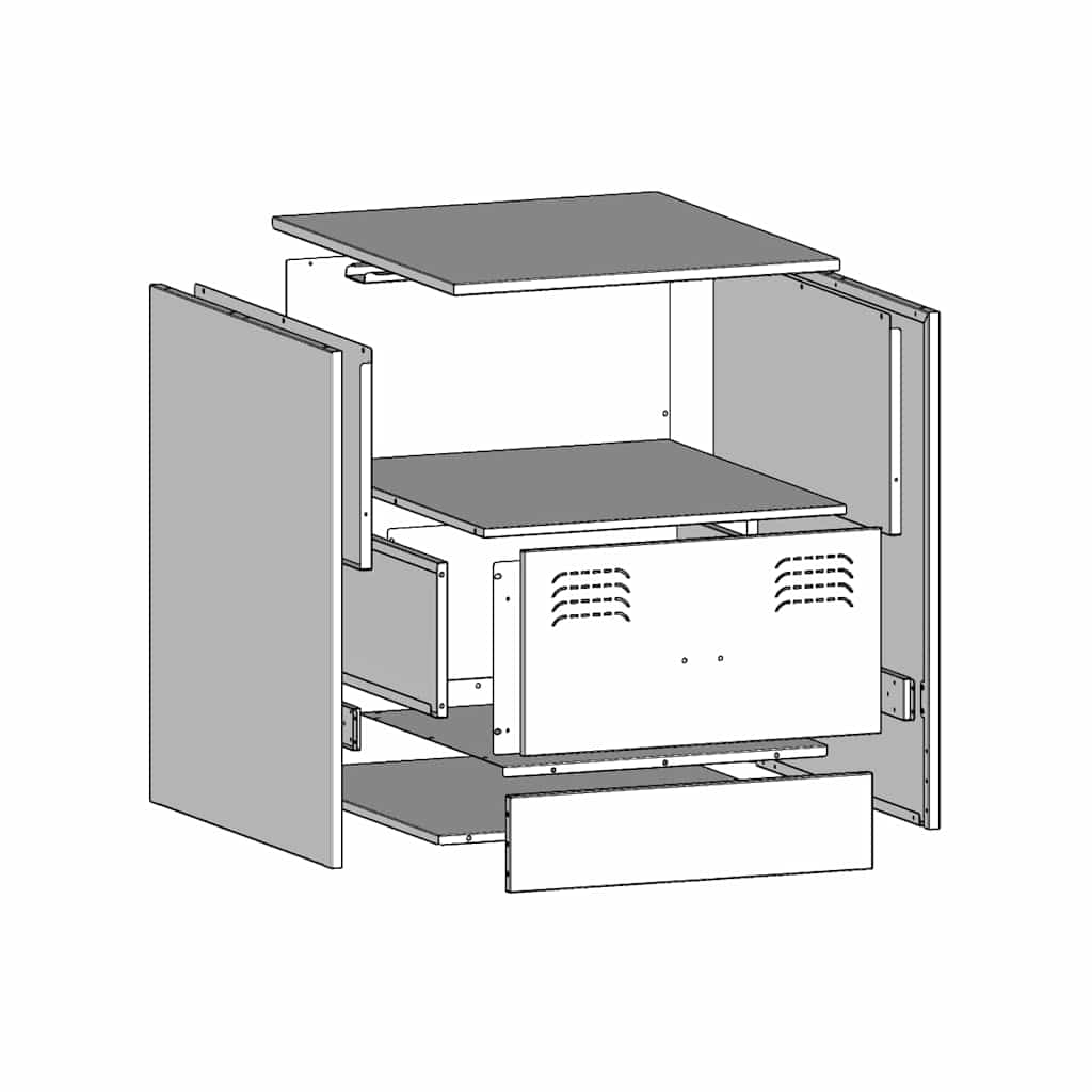 Mesas de cabeceira 2 pcs 34,5x39x44 cm aço branco