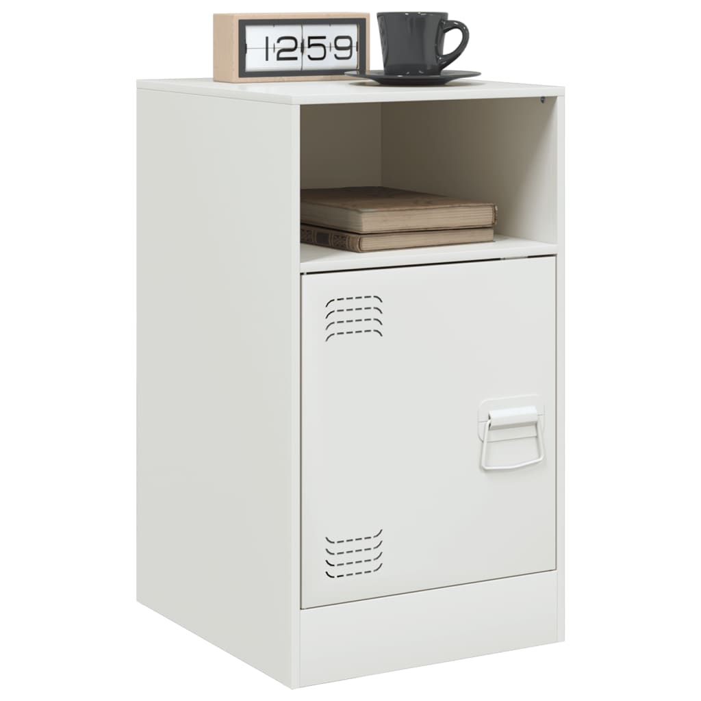 Mesa de cabeceira 34,5x39x62 cm aço branco