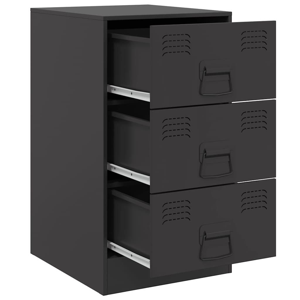 Mesa de cabeceira 34,5x39x62 cm aço preto