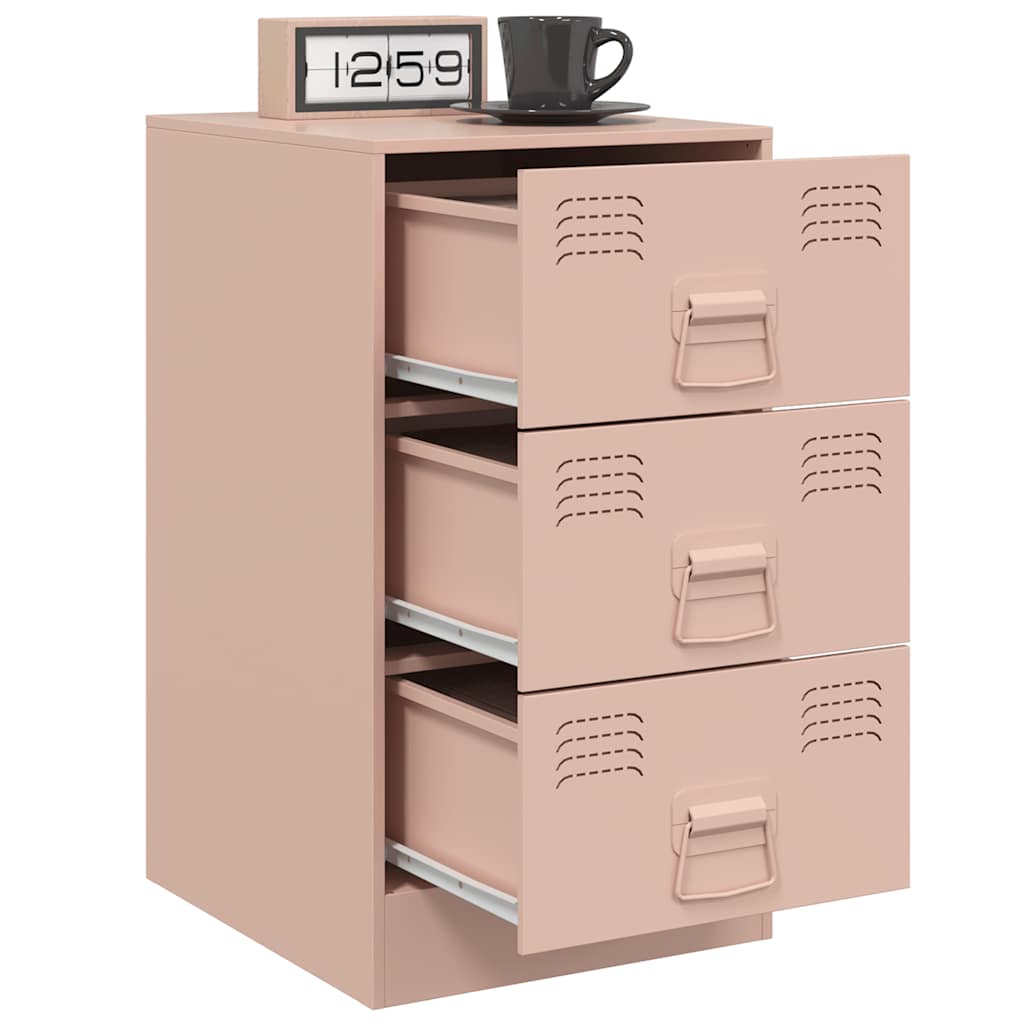 Mesa de cabeceira 34,5x39x62 cm aço rosa