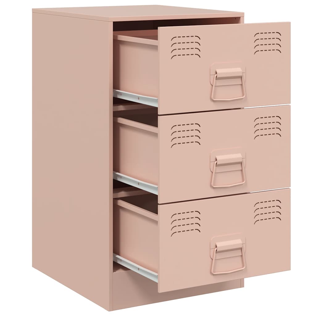Mesas de cabeceira 2 pcs 34,5x39x62 cm aço rosa