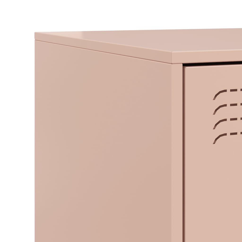 Mesas de cabeceira 2 pcs 34,5x39x62 cm aço rosa