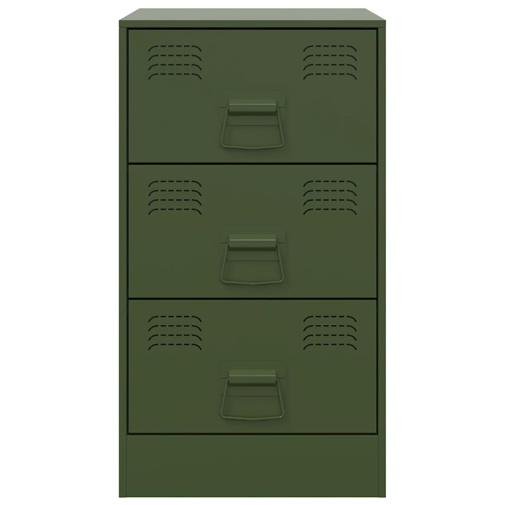 Mesa de cabeceira 34,5x39x62 cm aço verde azeitona