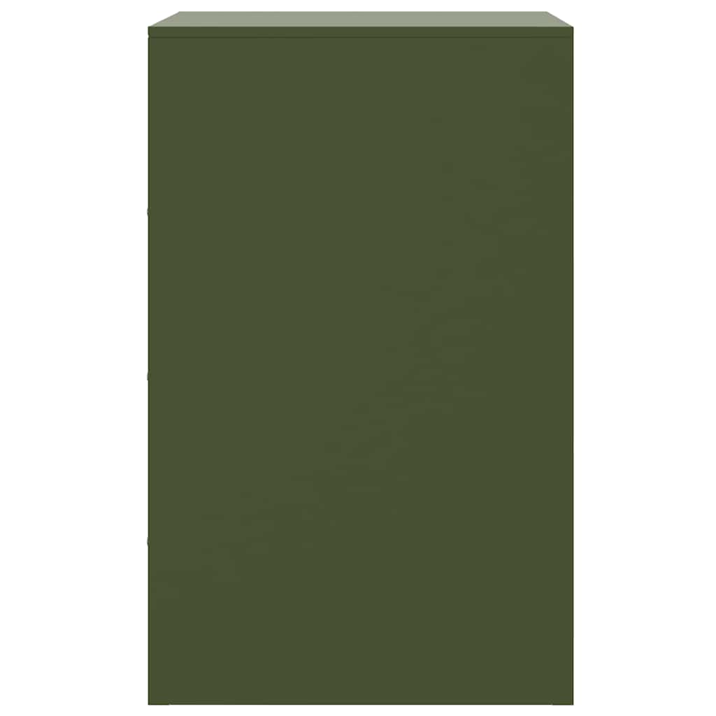 Mesas de cabeceira 2 pcs 34,5x39x62 cm aço verde azeitona
