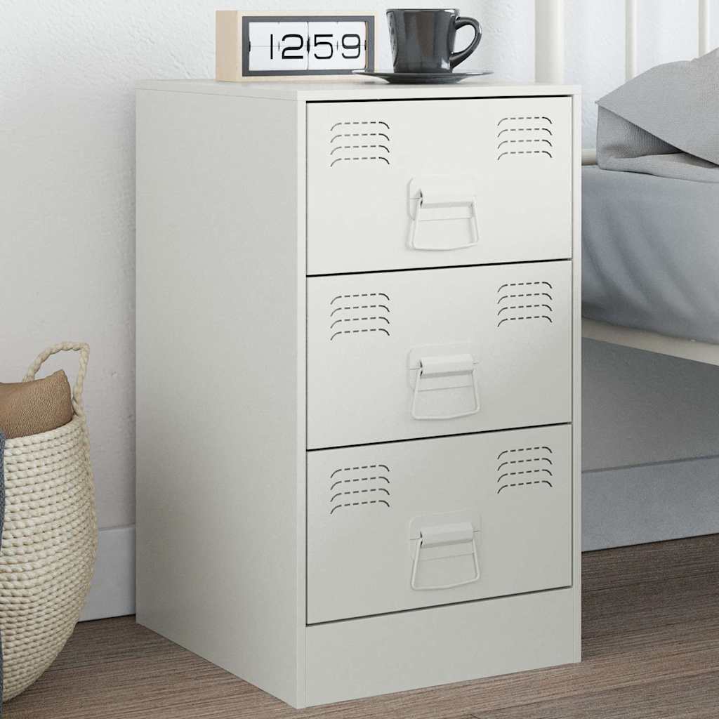 Mesa de cabeceira 34,5x39x62 cm aço branco