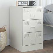 Mesa de cabeceira 34,5x39x62 cm aço branco
