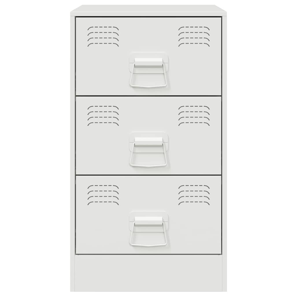 Mesas de cabeceira 2 pcs 34,5x39x62 cm aço branco