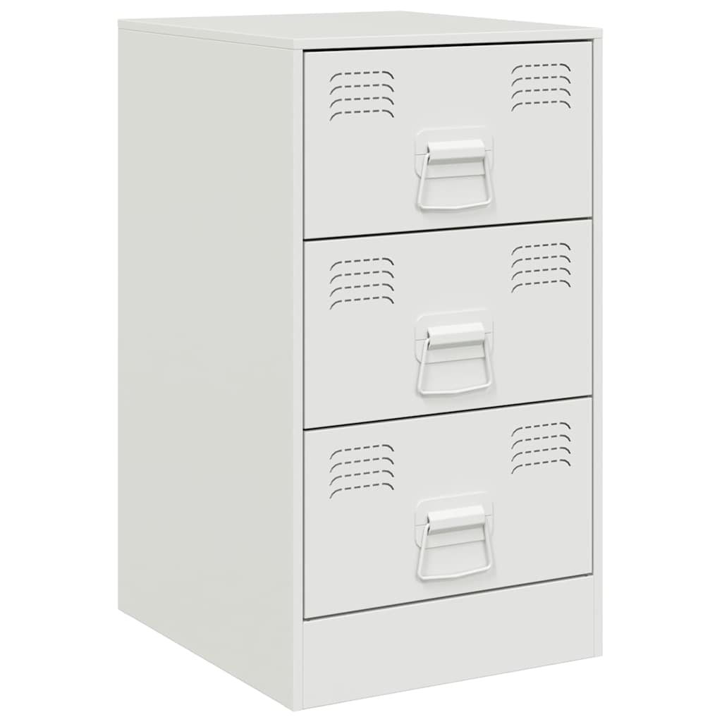 Mesas de cabeceira 2 pcs 34,5x39x62 cm aço branco
