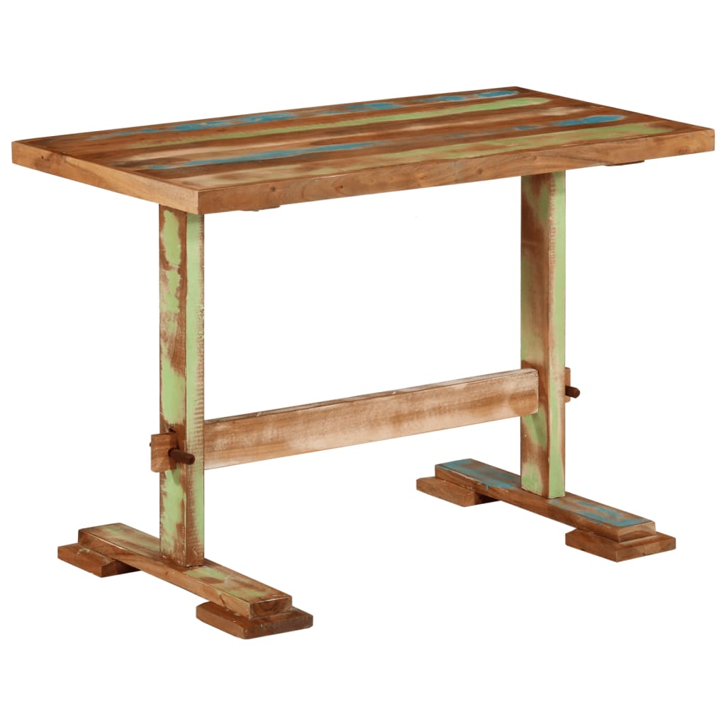 Mesa de jantar 110x55x78 cm madeira recuperada maciça