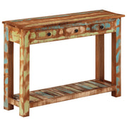 Mesa consola 110x30x76 cm madeira recuperada maciça