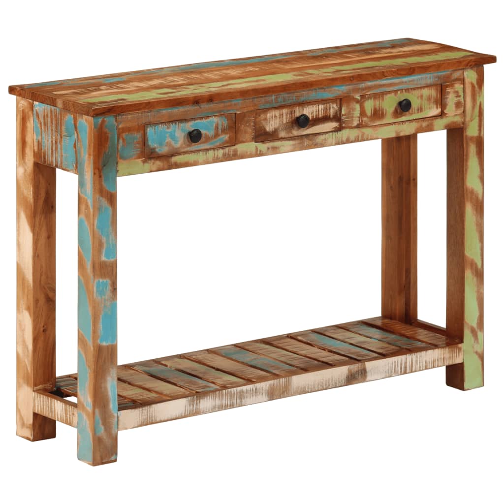 Mesa consola 110x30x76 cm madeira recuperada maciça