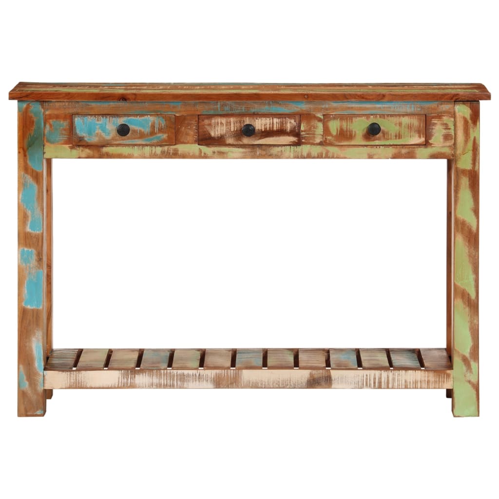 Mesa consola 110x30x76 cm madeira recuperada maciça