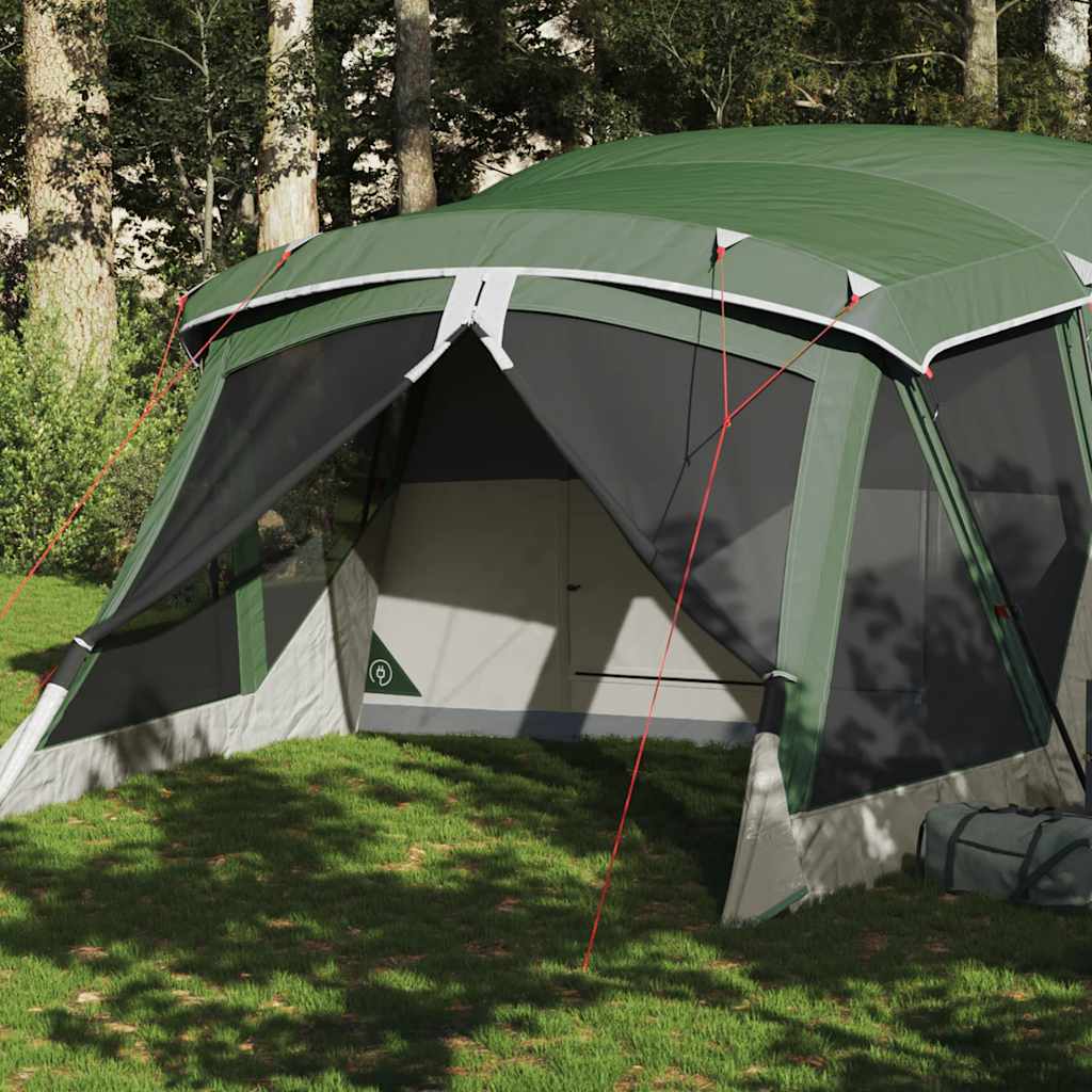 Tenda de campismo c/ avançado para 4 pessoas impermeável verde