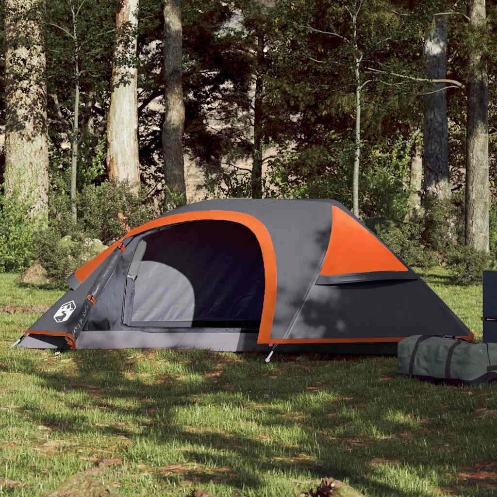Tenda de campismo cúpula p/ 1 pessoa impermeável laranja