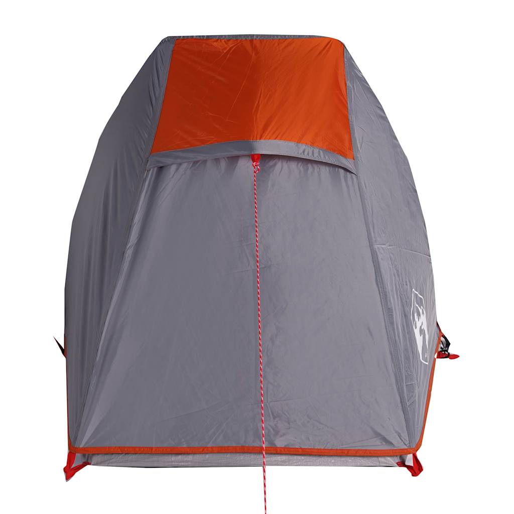 Tenda de campismo túnel p/ 1 pessoa impermeável cinza/laranja