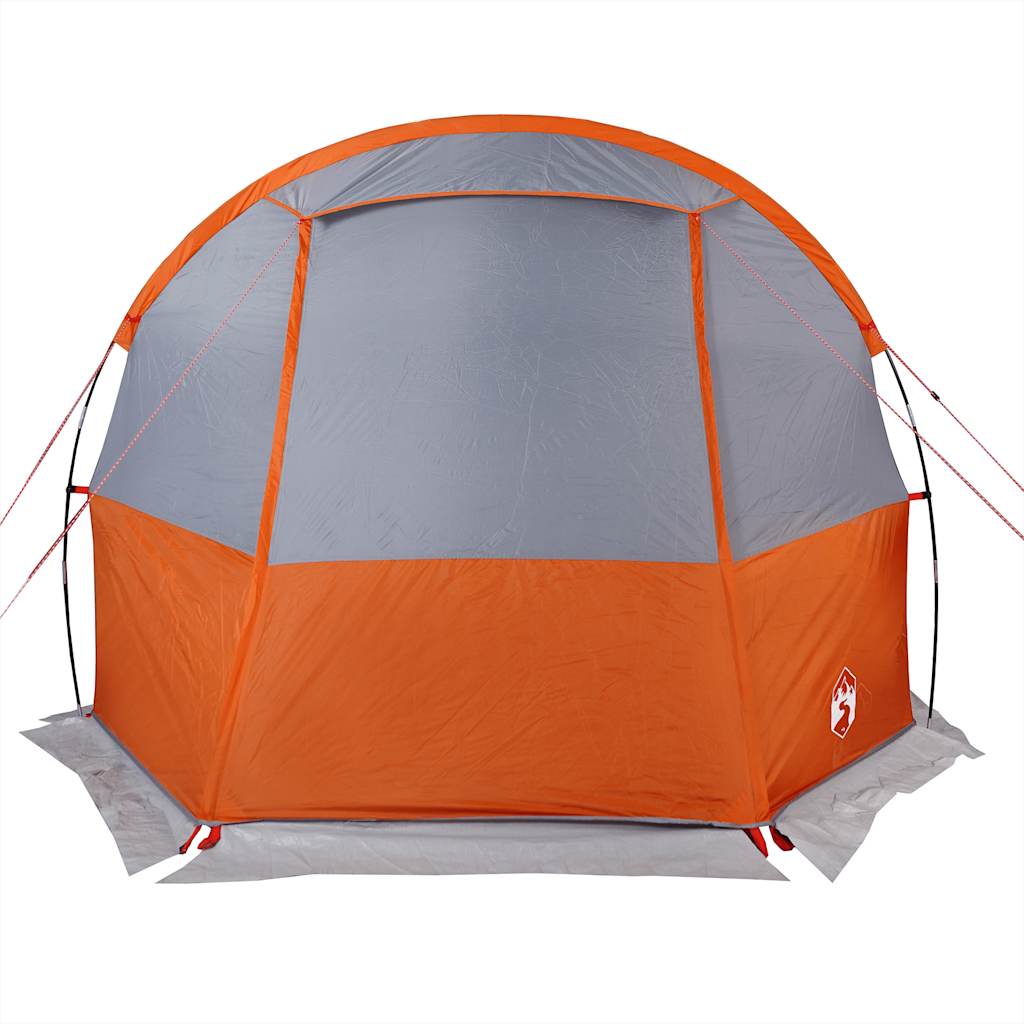 Tenda de campismo túnel p/ 4 pessoas impermeável cinza/laranja