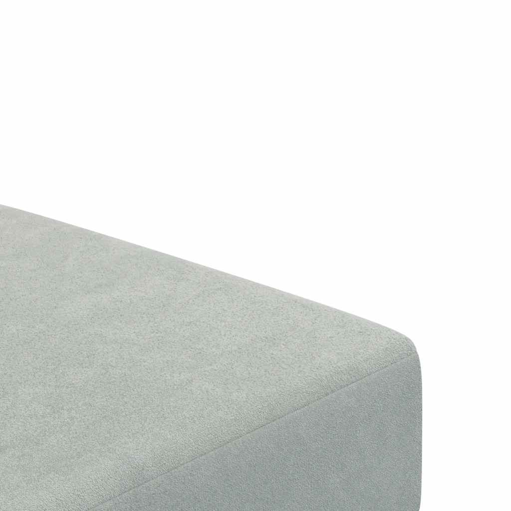 Sofá-cama 2 lugares c/ apoio de pés veludo cinza-claro