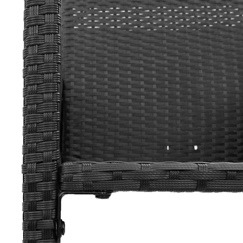 Bancos de bar para jardim 2 pcs vime PE preto