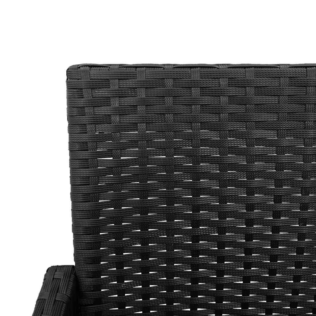 Bancos de bar para jardim 2 pcs vime PE preto