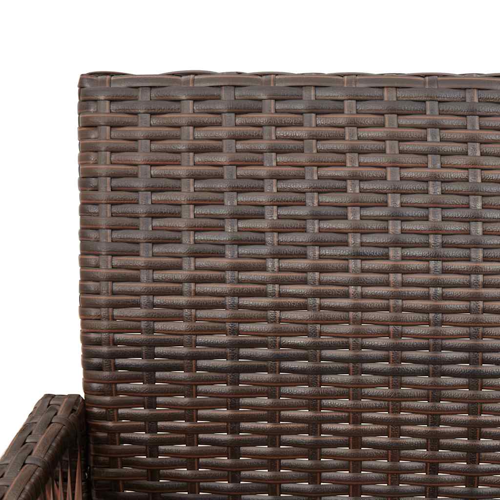 Bancos de bar para jardim 2 pcs vime PE castanho