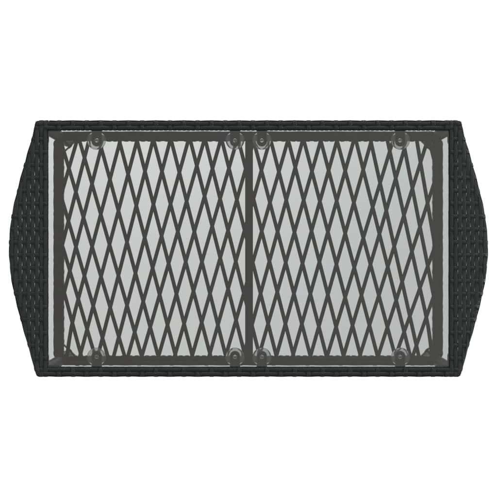 4 pcs conjunto de sofás para jardim c/ almofadões vime PE preto