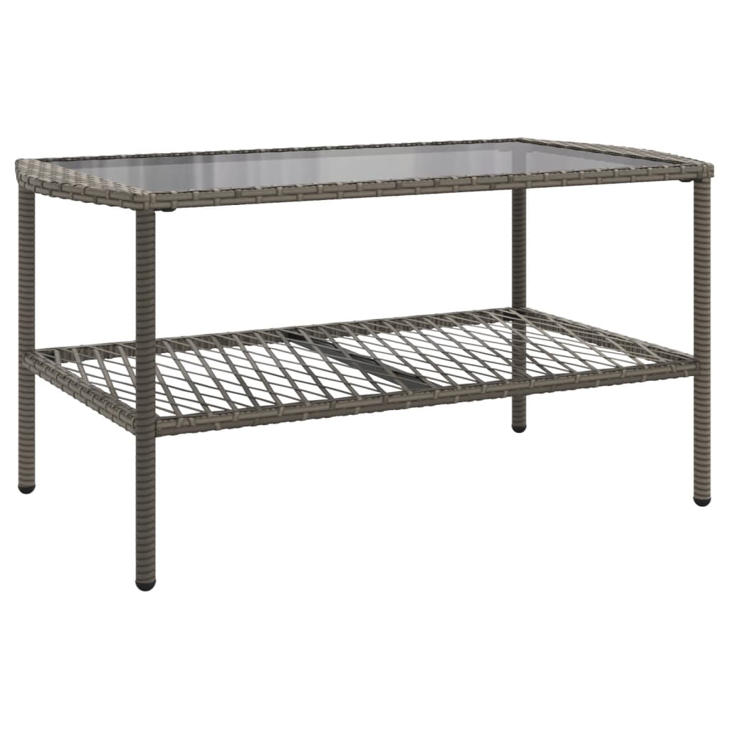 4 pcs conjunto sofás de jardim c/ almofadões vime PE cinzento