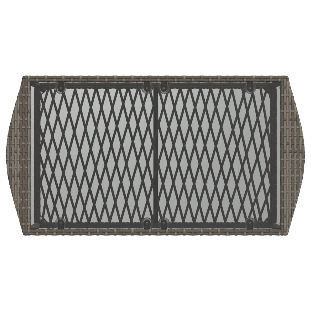 4 pcs conjunto sofás de jardim c/ almofadões vime PE cinzento