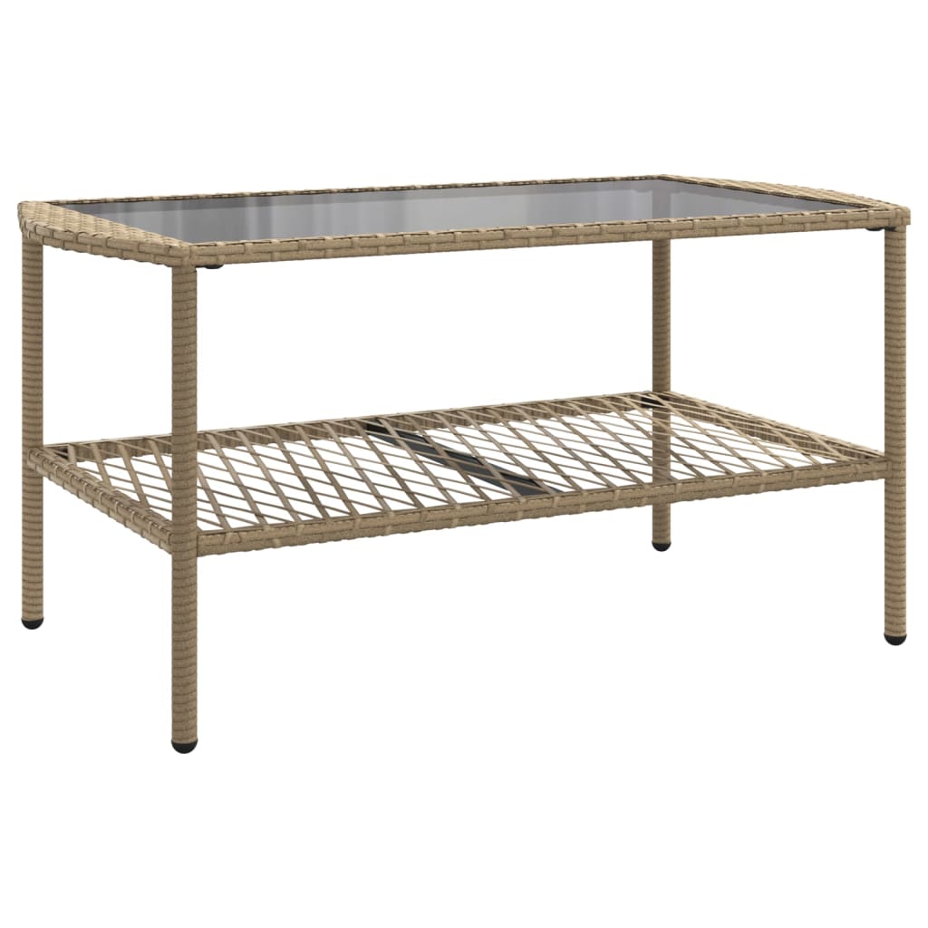 4 pcs conjunto de sofás para jardim c/ almofadões vime PE bege