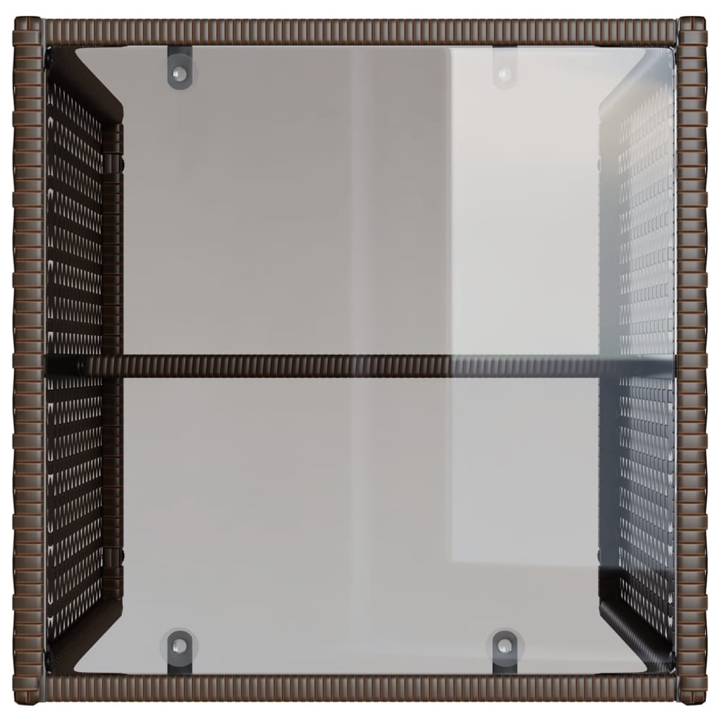 4 pcs conjunto sofás de jardim c/ almofadões vime PE castanho