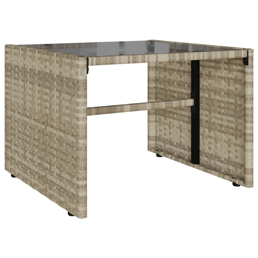 4 pcs conj. sofás jardim c/ almofadões vime PE cinzento-claro