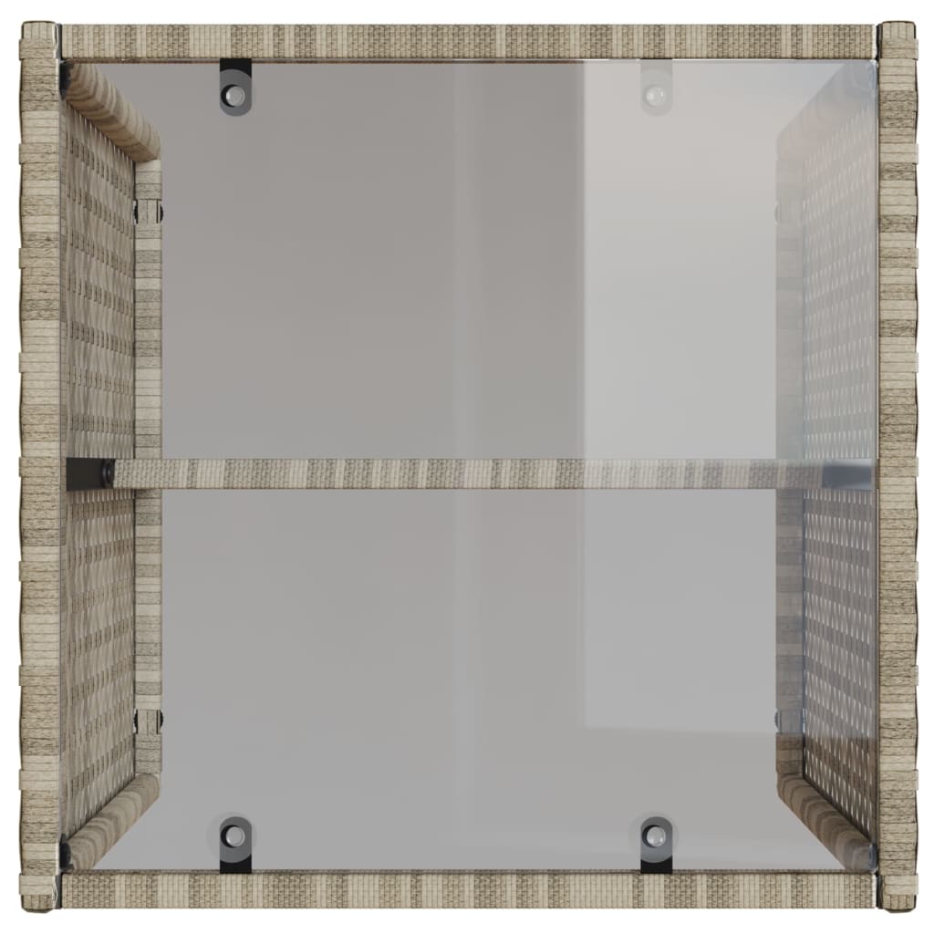 4 pcs conj. sofás jardim c/ almofadões vime PE cinzento-claro