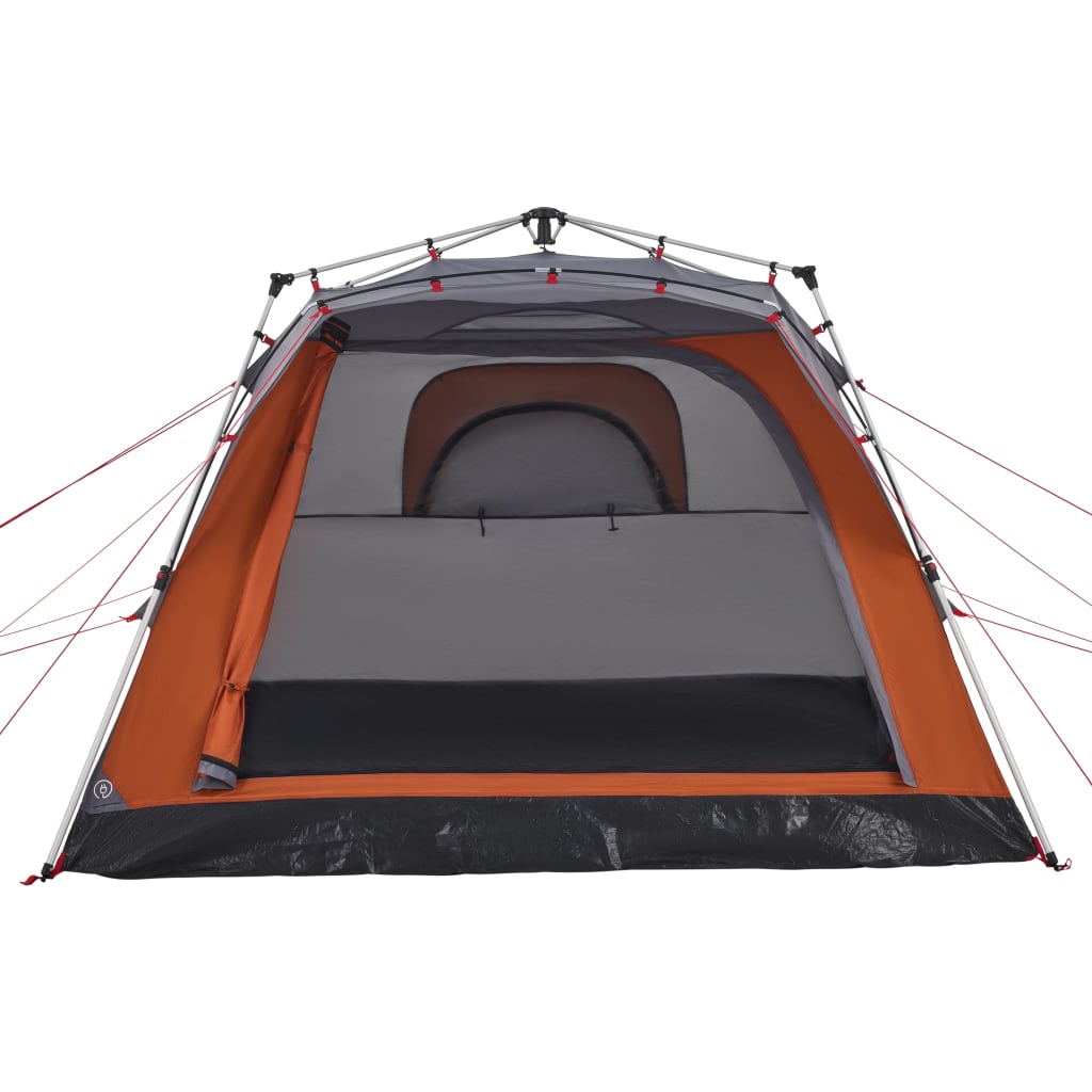 Tenda campismo cabana 4 pessoas libertação rápida cinza/laranja