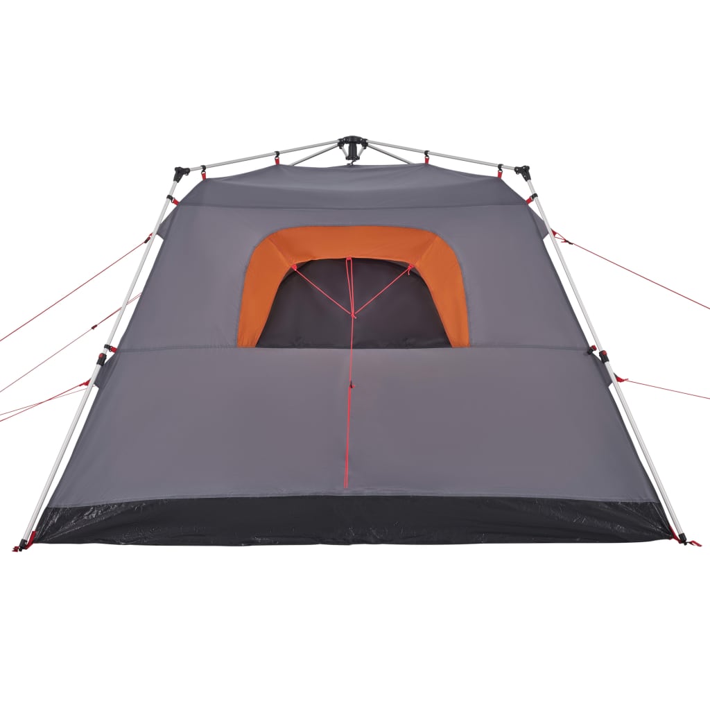 Tenda campismo cabana 4 pessoas libertação rápida cinza/laranja