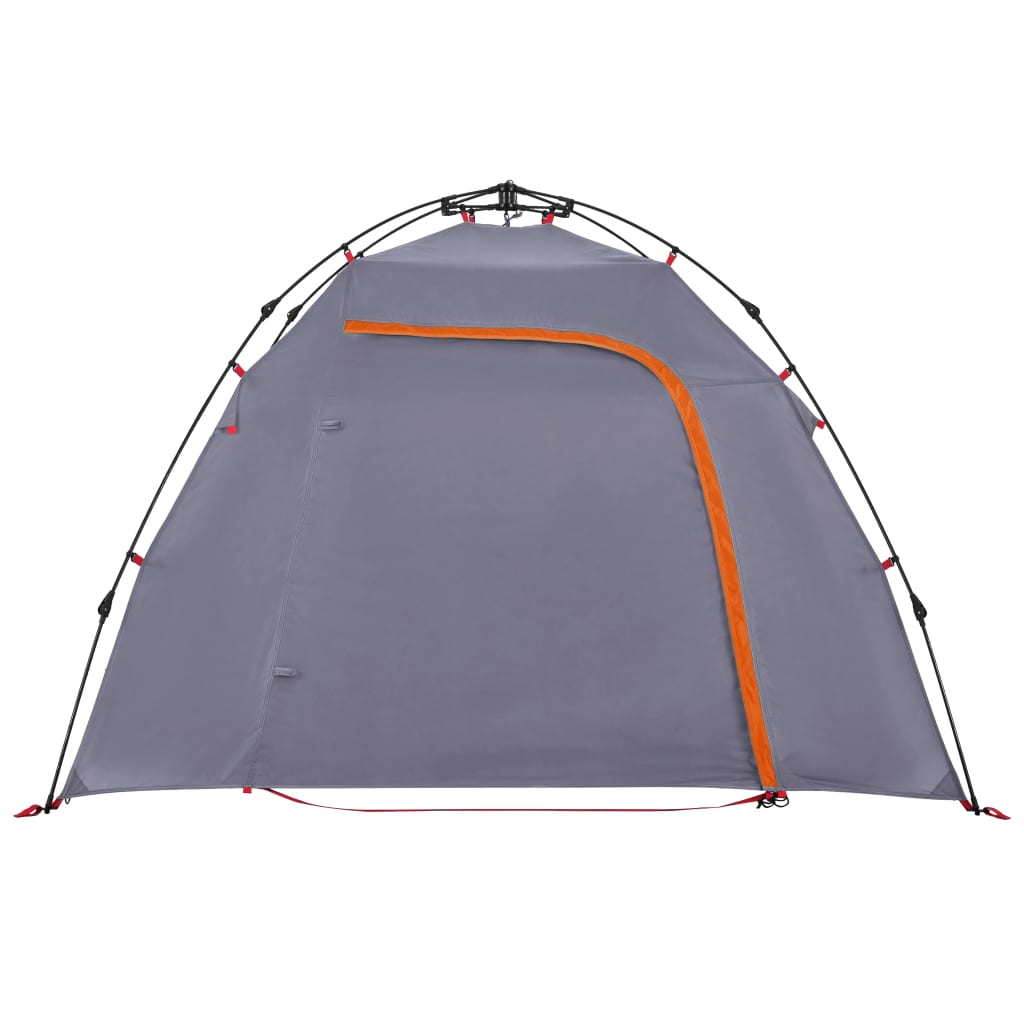 Tenda campismo cúpula 3 pessoas libertação rápida cinza/laranja