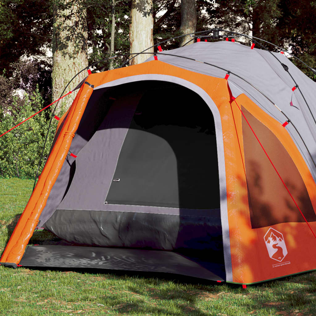 Tenda campismo cúpula 3 pessoas libertação rápida cinza/laranja