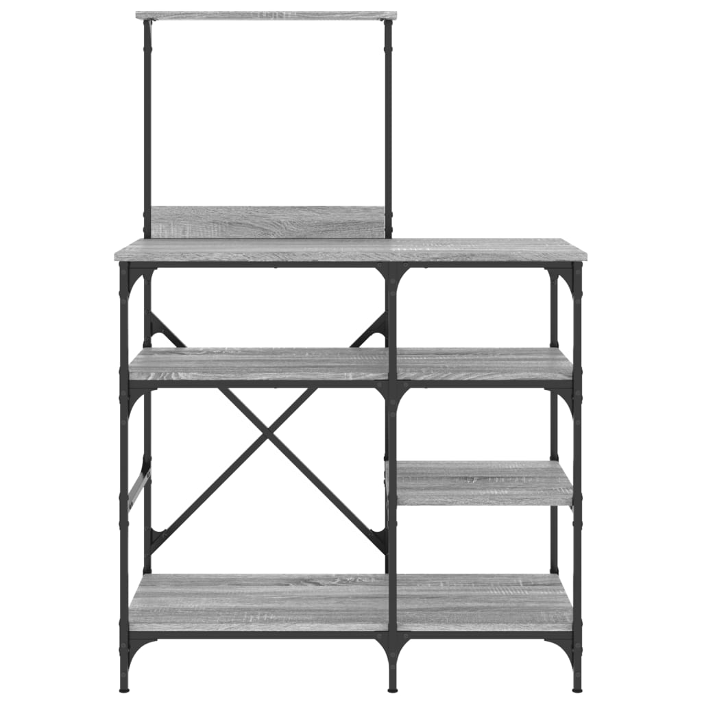 Estante 90x40x132 cm derivados de madeira e metal cinza sonoma