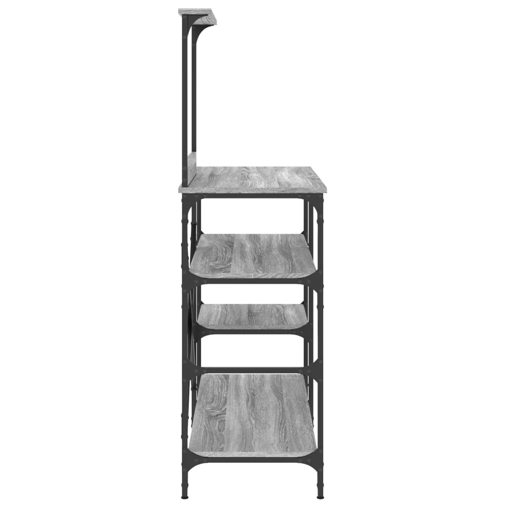 Estante 90x40x132 cm derivados de madeira e metal cinza sonoma