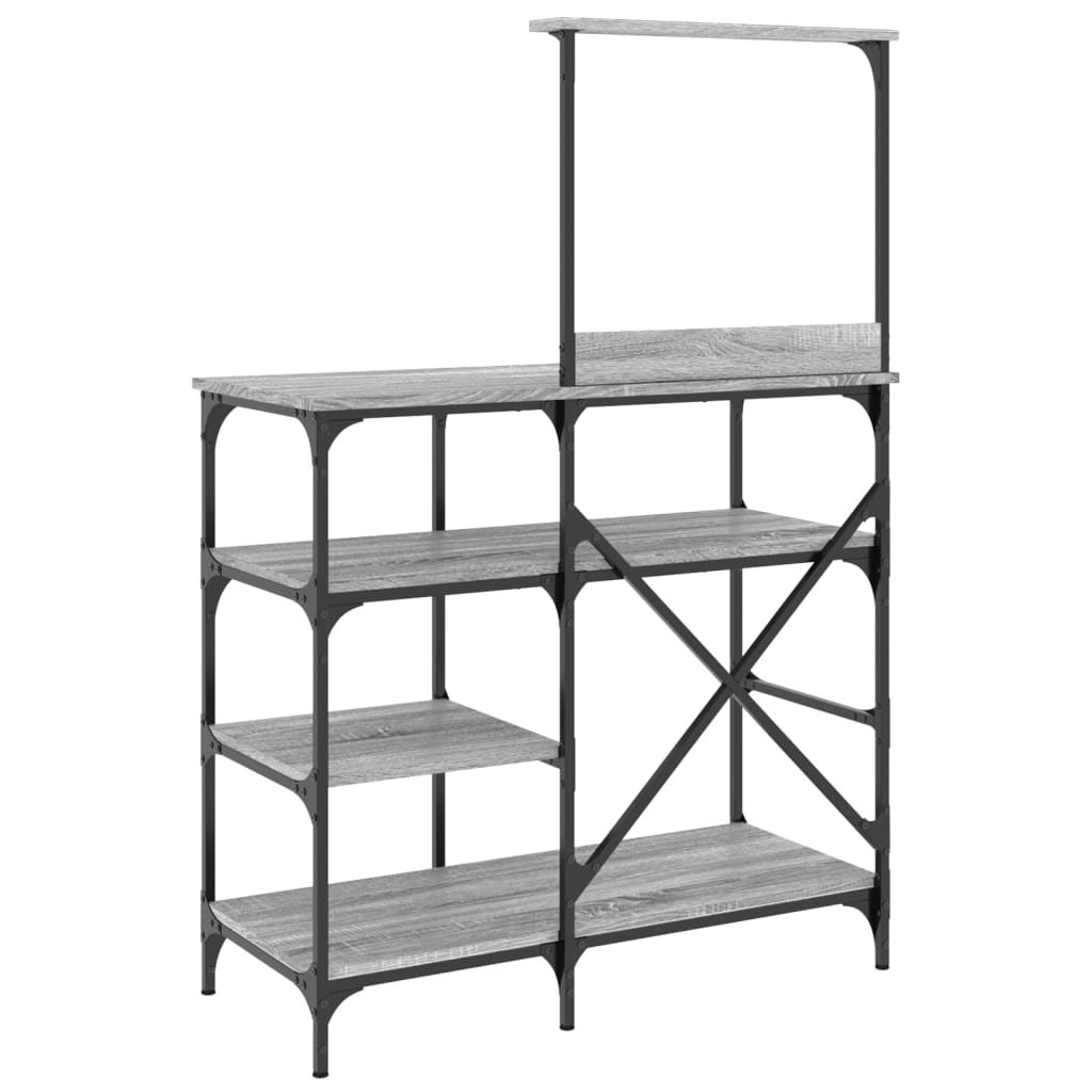 Estante 90x40x132 cm derivados de madeira e metal cinza sonoma