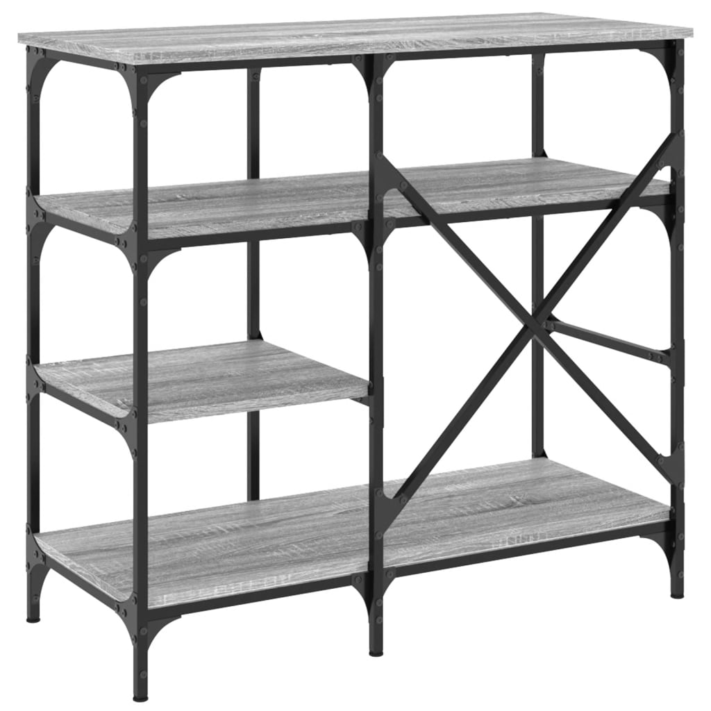 Estante 90x40x84 cm derivados de madeira e metal cinza sonoma