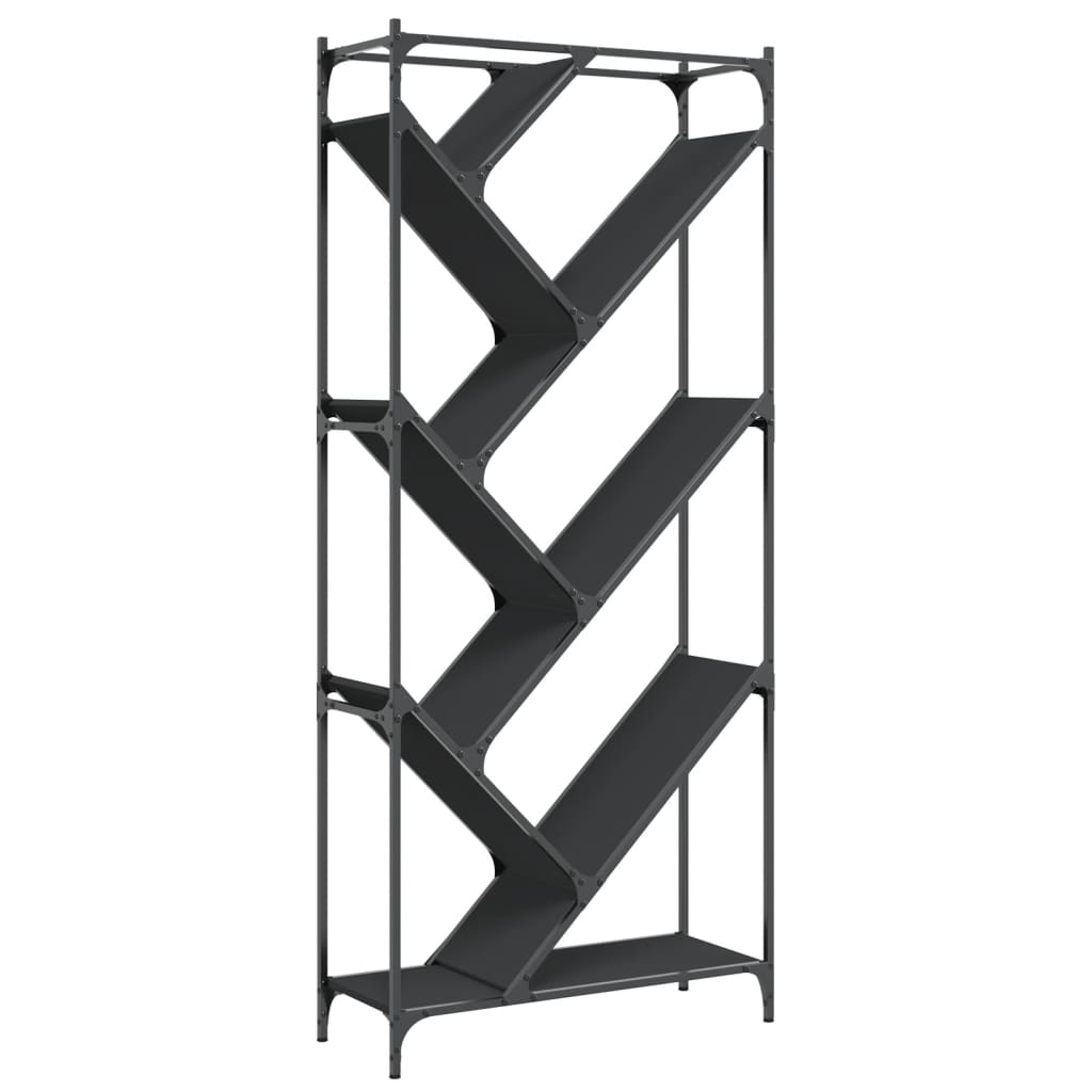 Estante 79x30x180 cm derivados de madeira e metal preto