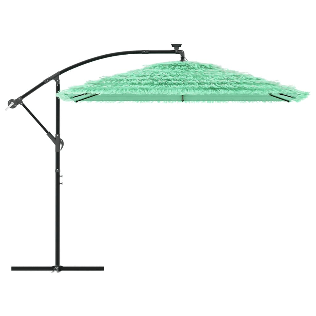 Guarda-sol de jardim com poste de aço 269x269x235 cm verde