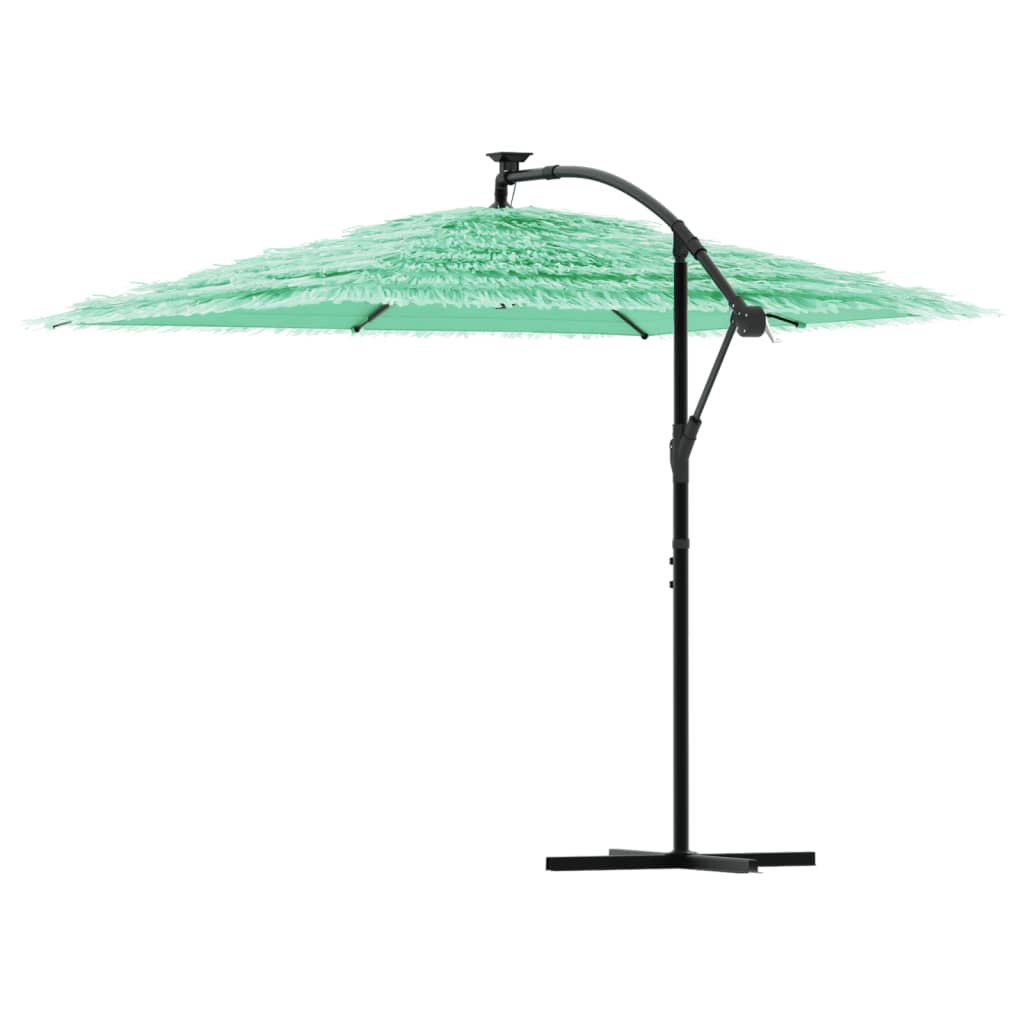 Guarda-sol de jardim com poste de aço 269x269x235 cm verde