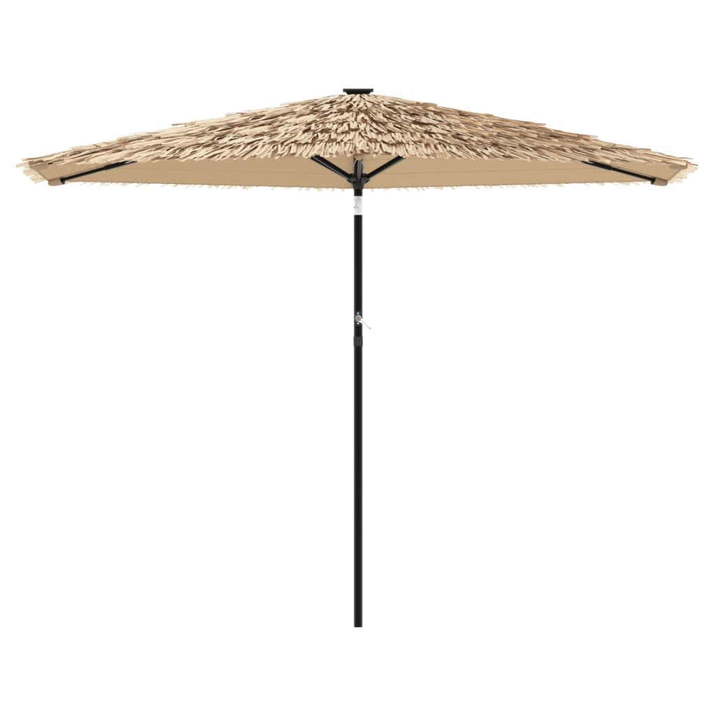 Guarda-sol de jardim com poste de aço 288x288x225 cm castanho